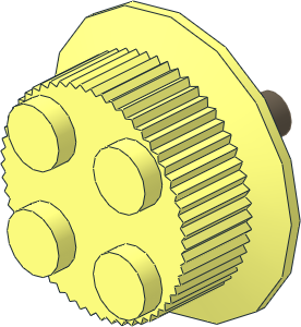 Train Wheel 4 Studs with Traction Teeth with Stub Axle