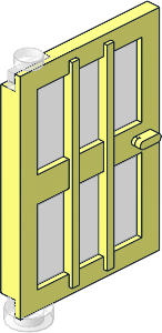 Door  1 x  4 x  5 Left with 6 Panes with TransClear Glass