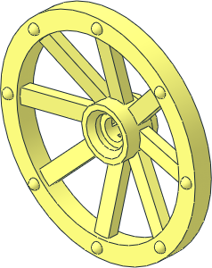 Wheel  2.8 x 34 with  8 Spokes with Notched Hole for Wheel Holding Pin