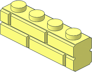 Brick  1 x  4 with Embossed Bricks
