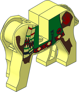Animal Horse Body with Green Blanket and Red Hand Pattern