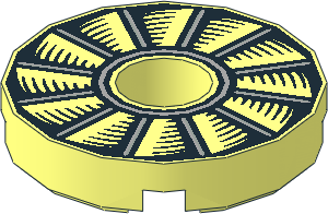Tile  2 x  2 Round with Hole with Rotor Blade Pattern