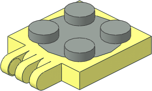 Turntable  2 x  2 Plate Base with Hinge with Light Grey Top