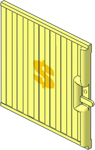 Door  6.5 x  5 Sliding Corrugated Surface with Yellow "$" Pattern