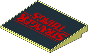 Slope Brick 10  6 x  8 with Red "Stranger Things" on Black Background Sticker