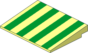 Slope Brick 10  6 x  8 with Green Stripes Pattern