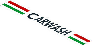 Sticker  1.1 x  8 with "CARWASH" and Red/Green Stripes