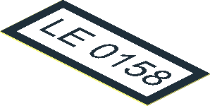 Sticker  0.8 x  1.8 with Black "LE 0158" and Border