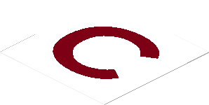 Sticker  1.7 x  1.7 with Dark_Red "C"