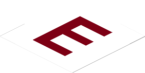 Sticker  1.7 x  1.7 with Dark_Red "E"