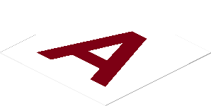 Sticker  1.7 x  1.7 with Dark_Red "A"