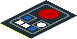 Sticker  1.2 x  0.8 with Blue, White and Red Buttons