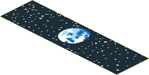 Sticker  1.6 x  5.7 with Planet and Stars