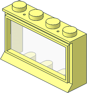 Window  1 x  4 x  2 Classic with Solid Studs (Complete)