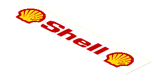 Sticker  2.1 x  9.9 with "Shell" and Shell Logos 1971