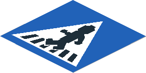 Sticker  1.8 x  1.8 with Roadsign Minifig Crosswalk