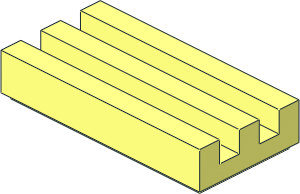 =Tile  1 x  2 Grille with Groove