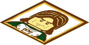 Sticker  1.8 x  1.8 with Castle Soldier Portrait