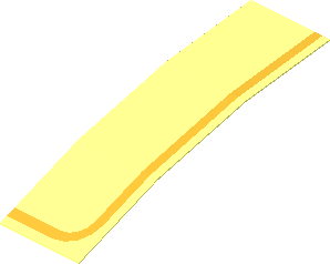 Sticker  0.9 x  2.9 with Gold Stripe Left (Formed)