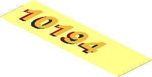 Sticker  1.1 x  3.9 with Gold "10194" Aligned Left