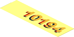 Sticker  1.1 x  3.9 with Gold "10194" Aligned Right