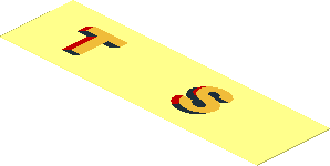 Sticker  1.1 x  3.9 with "T S"