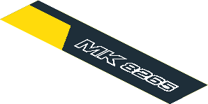 Sticker  1.8 x  7.8 with "MK 8265" with Yellow on Left