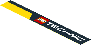 Sticker  0.8 x  5.8 with "TECHNIC" Logo and Yellow on Left