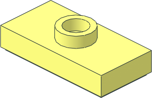 Plate  1 x  2 with Groove with 1 Centre Stud, without Understud