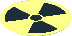 Sticker  2.0 x  2.0 Round with Radioactive Hazard Trefoil
