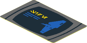 Sticker  1.1 x  1.7 with Aurebesh Characters "SIDE" and SW Imperial Shuttle Side View