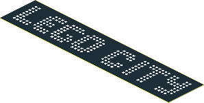 Sticker  0.8 x  3.8 White Dot Matrix Display on Black Background with "LEGO CITY"