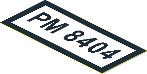 Sticker  0.8 x  1.8 with Black "PM 8404" on White Background