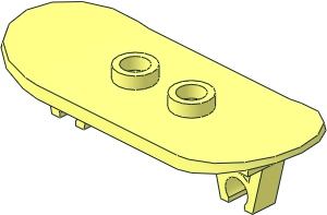 Minifig Skateboard with Two Wheel Clips