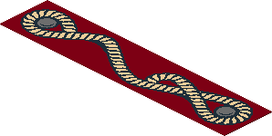 Sticker  0.8 x  3.8 DkRed with Rope