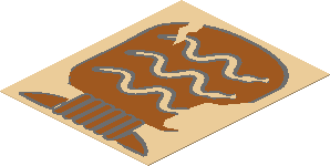 Sticker  2.2 x  1.8 with Hieroglyphs and 3 Snakes on Tan Background