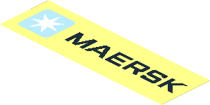 Sticker  3.4 x 11.4 with Maersk Logo and Text
