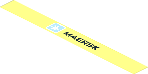 Sticker  0.8 x  7.7 with Maersk Logo and Text