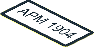 Sticker  0.8 x  1.8 with "APM 1904"