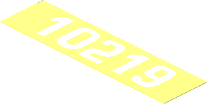 Sticker  1 x  3.8 with White "10219"