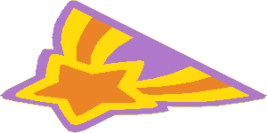 Sticker  2.9 x  4.2 with Orange and Yellow Shooting Star