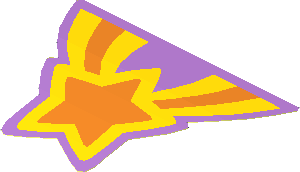 Sticker  2.9 x  4.2 with Orange and Yellow Shooting Star (Formed)