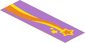 Sticker  0.9 x  2.9 with Orange and Yellow Shooting Star, S-Shape