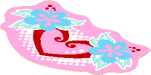 Sticker  2.8 x  4.6 with Heart and Flowers