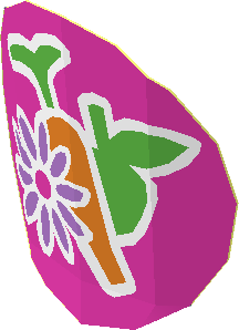 Sticker  1.6 x  1.6 Round with Flower, Carrot and Apple (Formed)