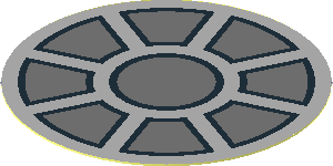 Sticker  1.8 x  1.8 Round with Dark Bluish Grey Window