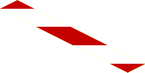 Sticker  0.75 x  5.5 Red/White Diagonal Stripes Right Up