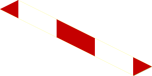 Sticker  0.75 x  5.5 Red/White Diagonal Stripes Left Up