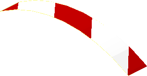 Sticker  0.75 x  5.5 Red/White Diagonal Stripes Left Up (Formed)