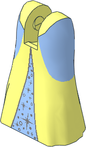 Figure Friends Legs with Full Length Skirt with Bright Light Blue Sides and Middle Triangle with Silver Stars Pattern